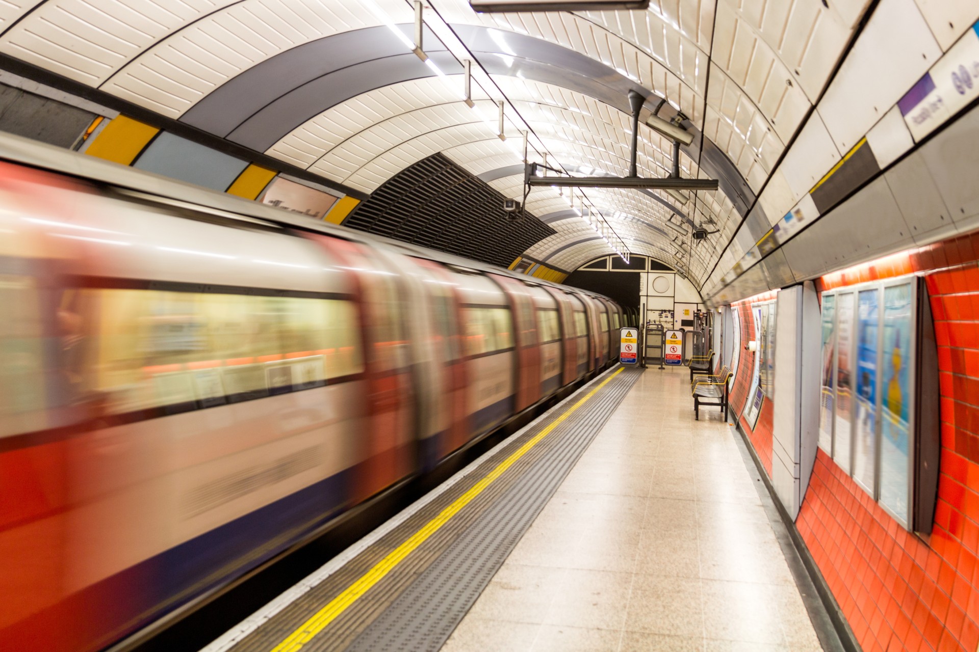 An underground train station.